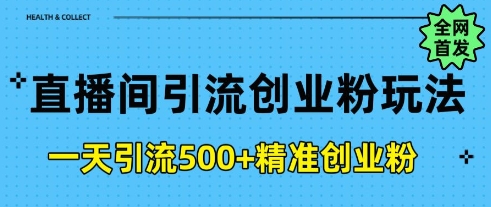 直播间引流创业粉，一天引流500+精准创业粉-站源网