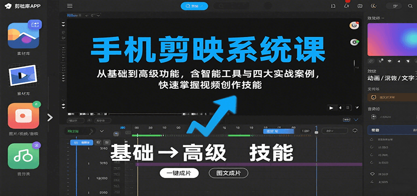图片[1]-手机剪映系统课，从基础到高级功能，含智能工具与四大实战案例，快速掌握视频创作技能-网创之家