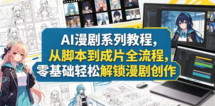 AI漫剧系列教程，从脚本到成片全流程，零基础轻松解锁漫剧创作