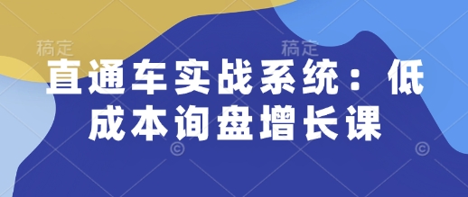 直通车实战系统：低成本询盘增长课，让个人通过技能实现升职加薪，让企业低成本获客，订单源源不断-站源网