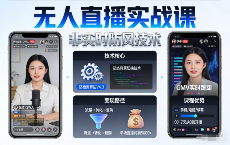 宝子哥无人直播实战课,非实时防风技术,聚焦抖音快手等平台直播带货,轻松开启直播变现之路(更新2026年5月10日) 宝子哥无人直播实战课,非实时防风技术,聚焦抖音快手等平台直播带货,轻松开启直播变现之路(更新2026年5月10日)