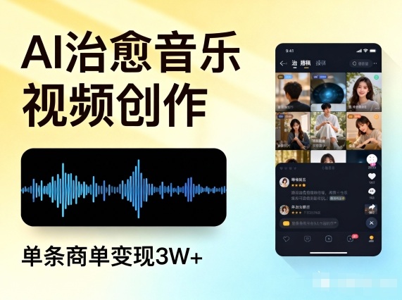 AI做治愈音乐视频,多平台投稿,单条商单变现3W+-站源网