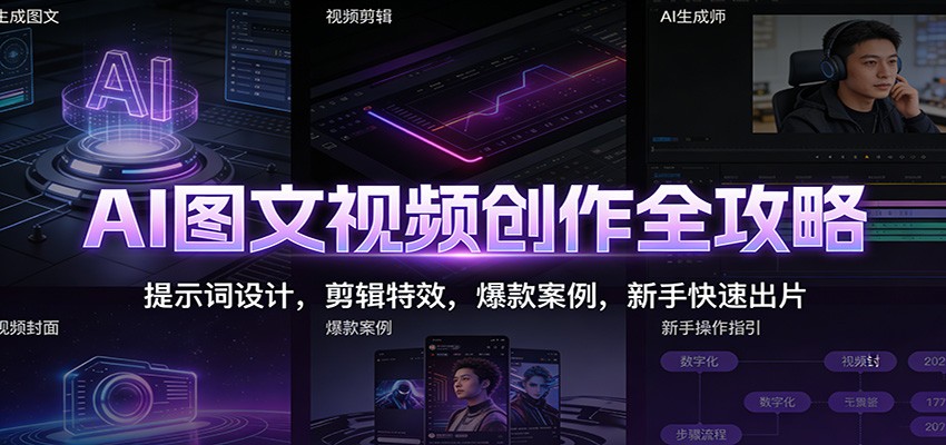 图片[1]-AI图文视频创作全攻略：提示词设计，剪辑特效，爆款案例，新手快速出片-站源网