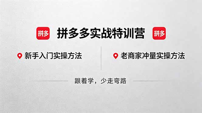 拼多多实战特训营(更新5月3 拼多多实战特训营(更新5月3