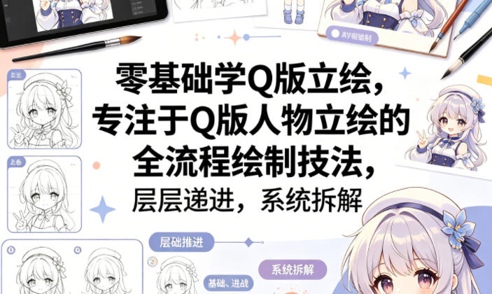 零基础学Q版立绘,专注于Q版人物立绘的全流程绘制技法,层层递进,系统拆解 零基础学Q版立绘,专注于Q版人物立绘的全流程绘制技法,层层递进,系统拆解