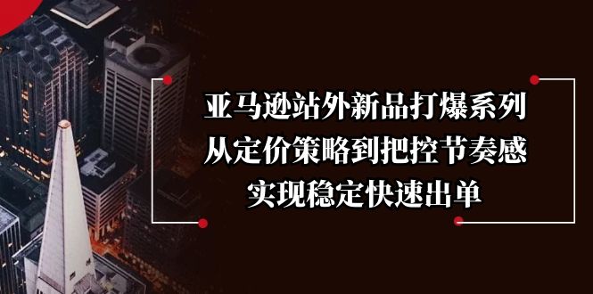（13970期）亚马逊站外新品打爆系列，从定价策略到把控节奏感，实现稳定快速出单-站源网