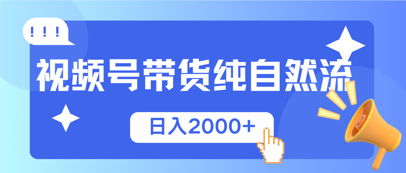 （13998期）视频号带货，纯自然流，起号简单，爆率高轻松日入2000+-站源网