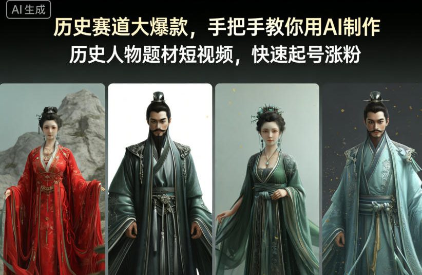 历史赛道大爆款，手把手教你用AI制作历史人物题材短视频，快速起号涨粉-站源网