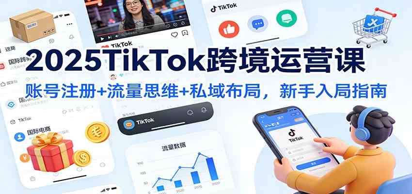 2025TikTok跨境运营课：账号注册+流量思维+私域布局，新手入局指南-站源网