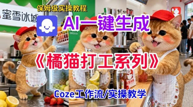 Coze扣子工作流一键生成胖橘猫打工短视频，保姆级实操搭建教学-站源网