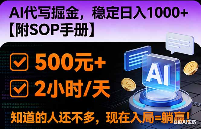 2026风口项目,AI代写掘金，稳定日入1000+，掌握核心技能【附SOP手册】-站源网