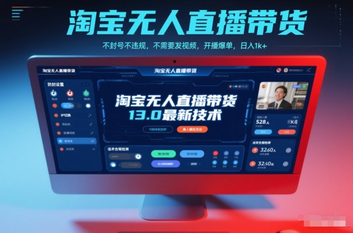 淘宝无人直播带货13.0最新技术，不封号不违规，不需要发视频，开播爆单，日入1k+【揭秘】-站源网