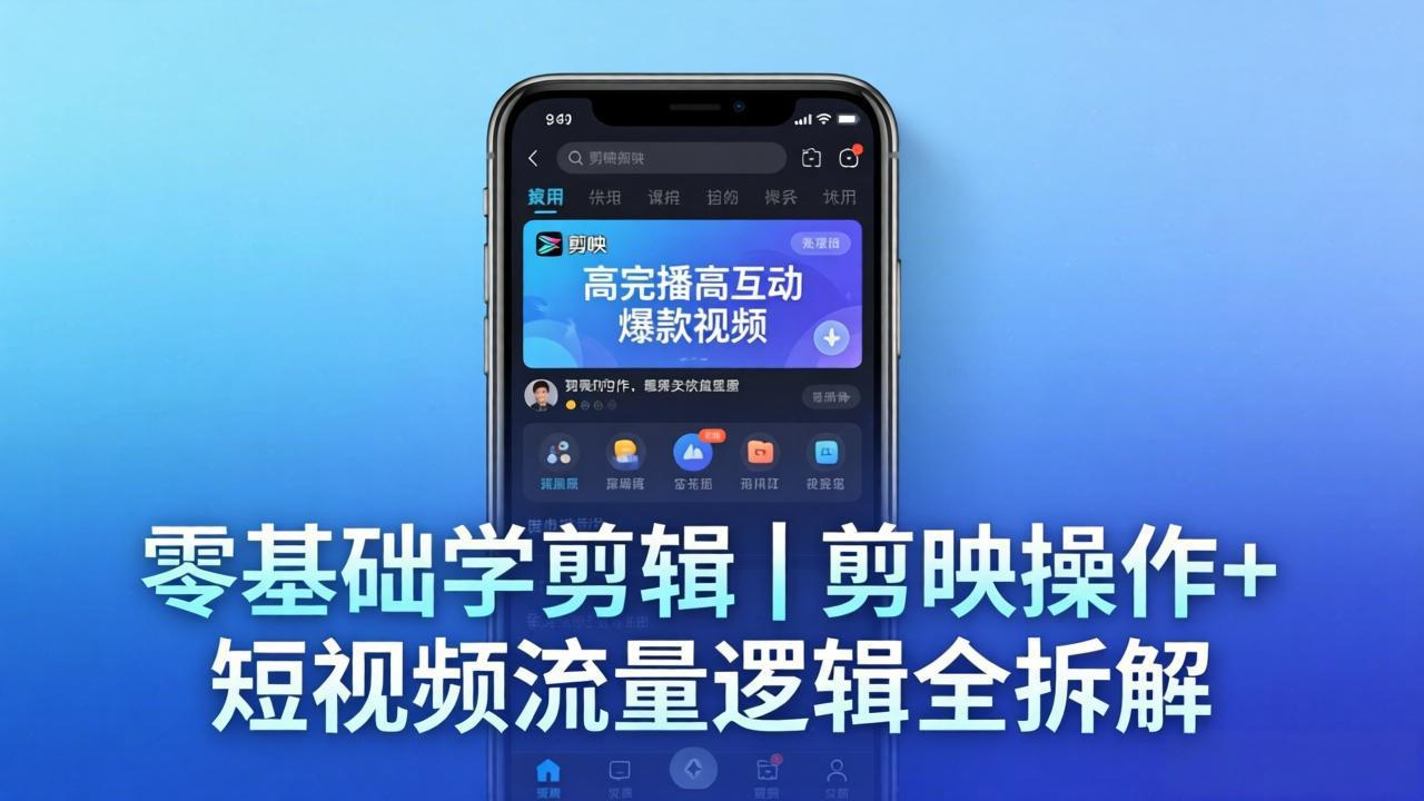 【零基础学剪辑】剪映操作+短视频流量逻辑全拆解｜手把手教你剪出高完播高互动爆款视频