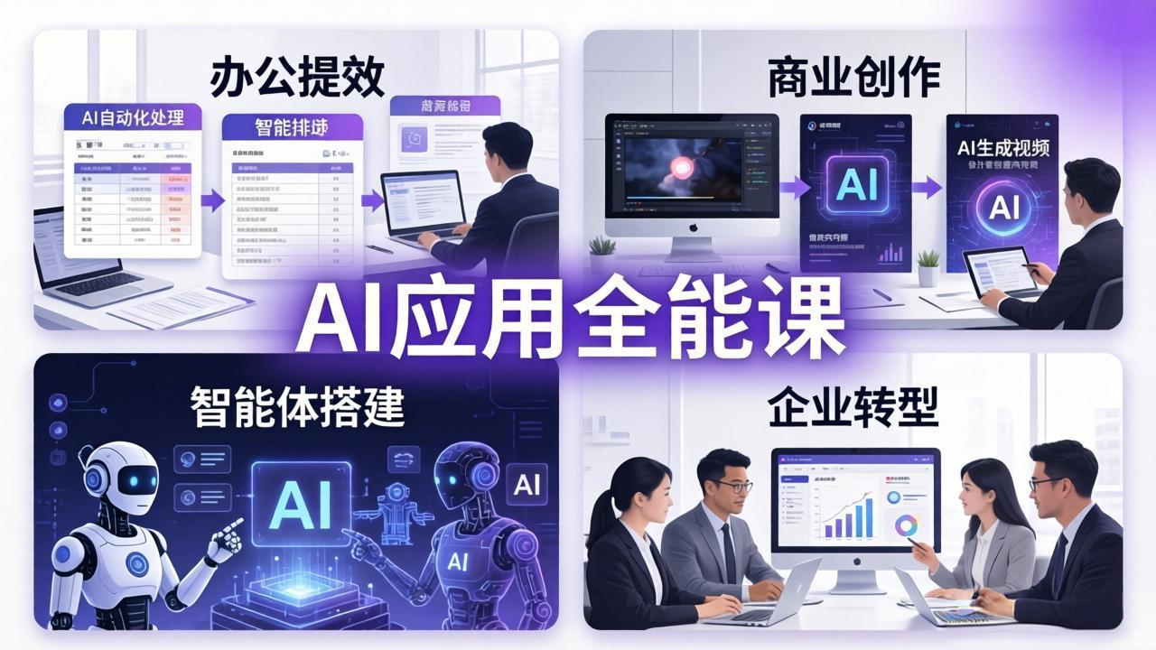AIGC 应用师全能课-更新:办公提效、商业创作、智能体搭建、企业转型,一站式学会AI应用 AIGC 应用师全能课-更新:办公提效、商业创作、智能体搭建、企业转型,一站式学会AI应用