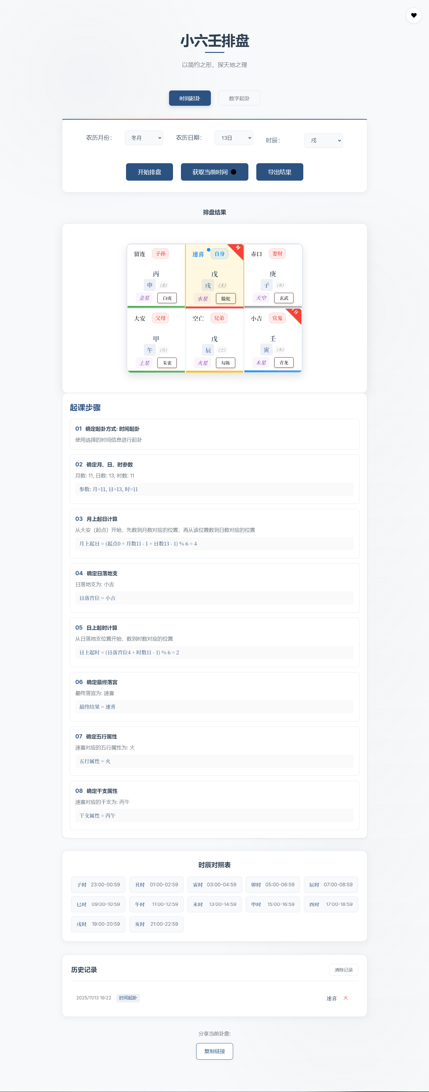 小六壬排盘工具源码 自适应双端-站源网