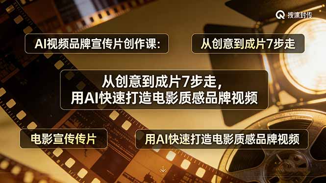 AI视频品牌宣传片创作课:从创意到成片7步走,用AI快速打造电影质感品牌视频 AI视频品牌宣传片创作课:从创意到成片7步走,用AI快速打造电影质感品牌视频