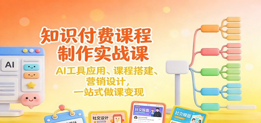 图片[1]-知识付费课程制作实战课：AI工具应用 、课程搭建、营销设计，一站式做课变现-站源网