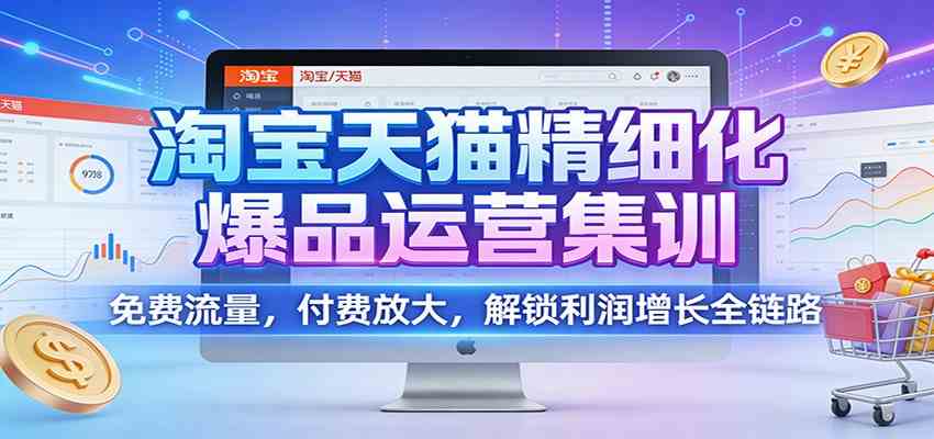 淘宝天猫精细化爆品运营集训:免费流量,付费放大,解锁利润增长全链路-站源网
