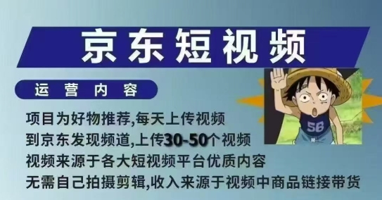 京东短视频带货课，无需自己拍摄剪辑，保姆式教学，两天快速上手-站源网