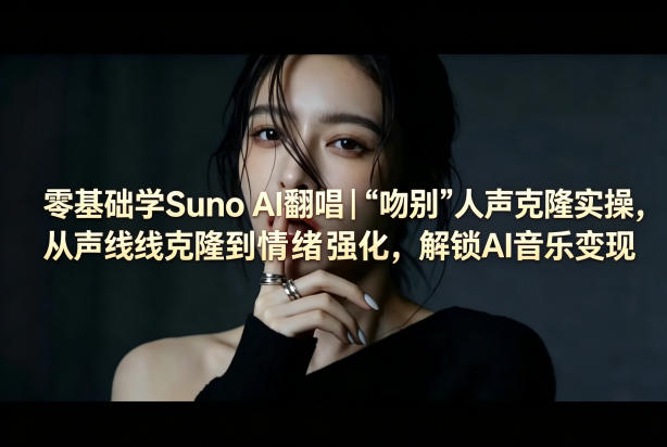 零基础学Suno AI翻唱|《吻别》人声克隆实操,从声线克隆到情绪强化,解锁AI音乐变现 零基础学Suno AI翻唱|《吻别》人声克隆实操,从声线克隆到情绪强化,解锁AI音乐变现