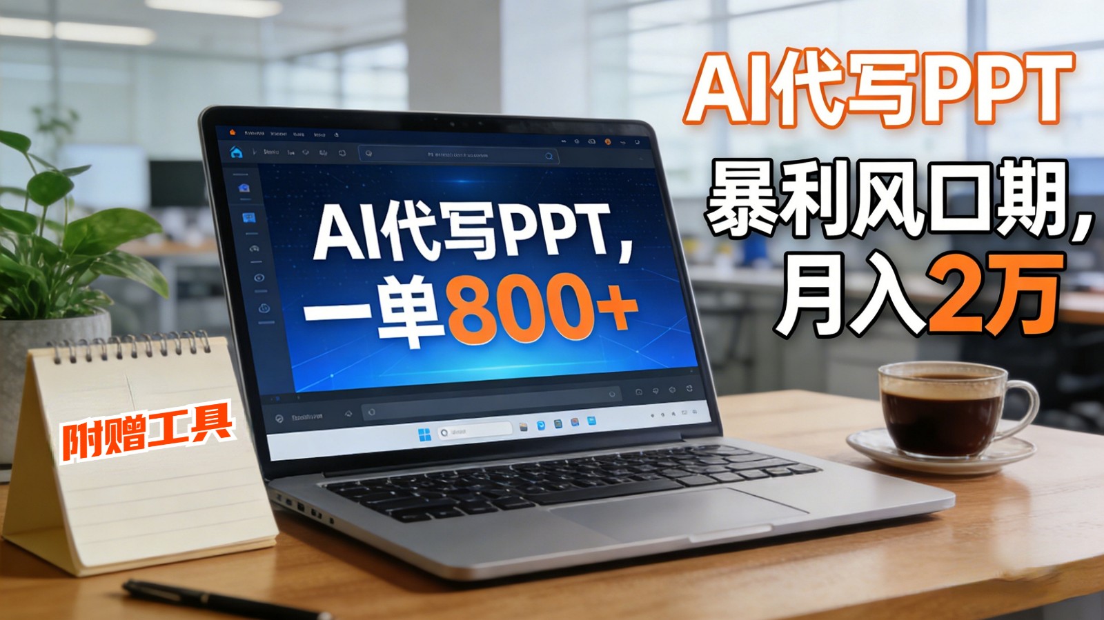 图片[1]-AI 代写做 PPT！一单狂赚 800+，风口期月入 2 万(工具 + 提示词直接送)-站源网