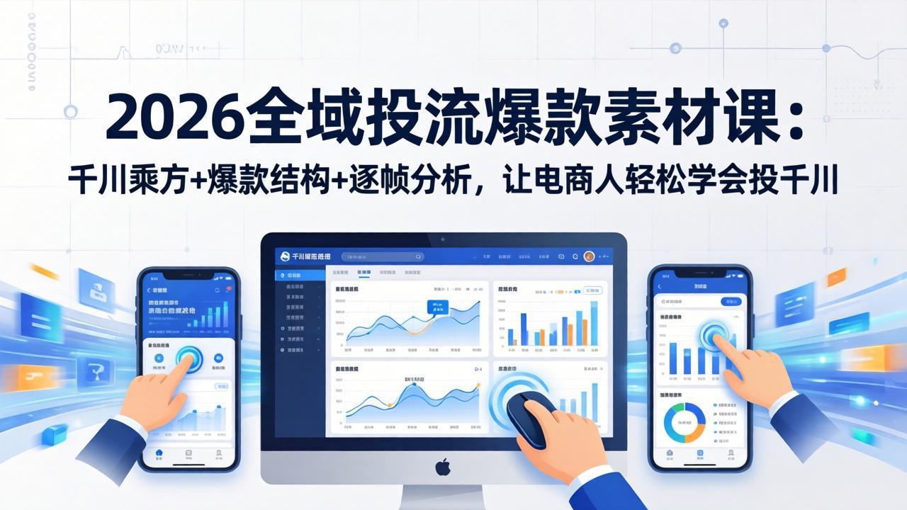 2026全域投流爆款素材课:千川乘方+爆款结构+逐帧分析,让电商人轻松学会投千川 2026全域投流爆款素材课:千川乘方+爆款结构+逐帧分析,让电商人轻松学会投千川