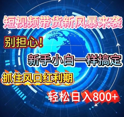 谁说新手搞不定带货?短视频带货新风暴来袭，京东平台小白轻松日进多张-站源网